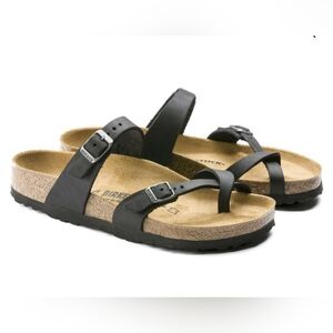 Birkenstock Black Leather Sandals Women Size 11 (EU 42) Or Men's Size 9 NWT